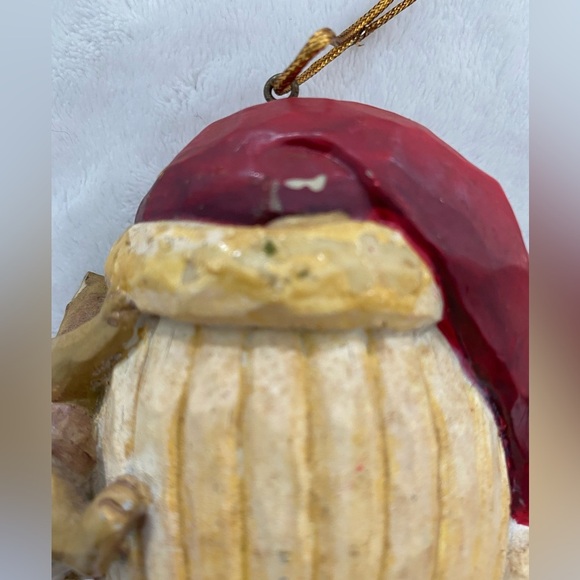 Santa Clause Head With Bear‎ Christmas Tree Ornament Resin Sweet Old World - Picture 6 of 6